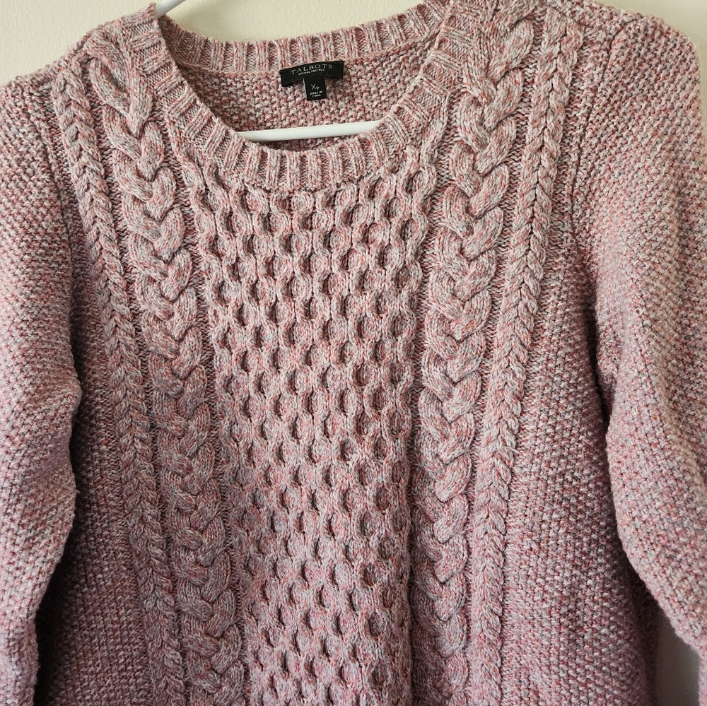 Talbots Pink Cable Knit Sweater - Picture 3 of 8